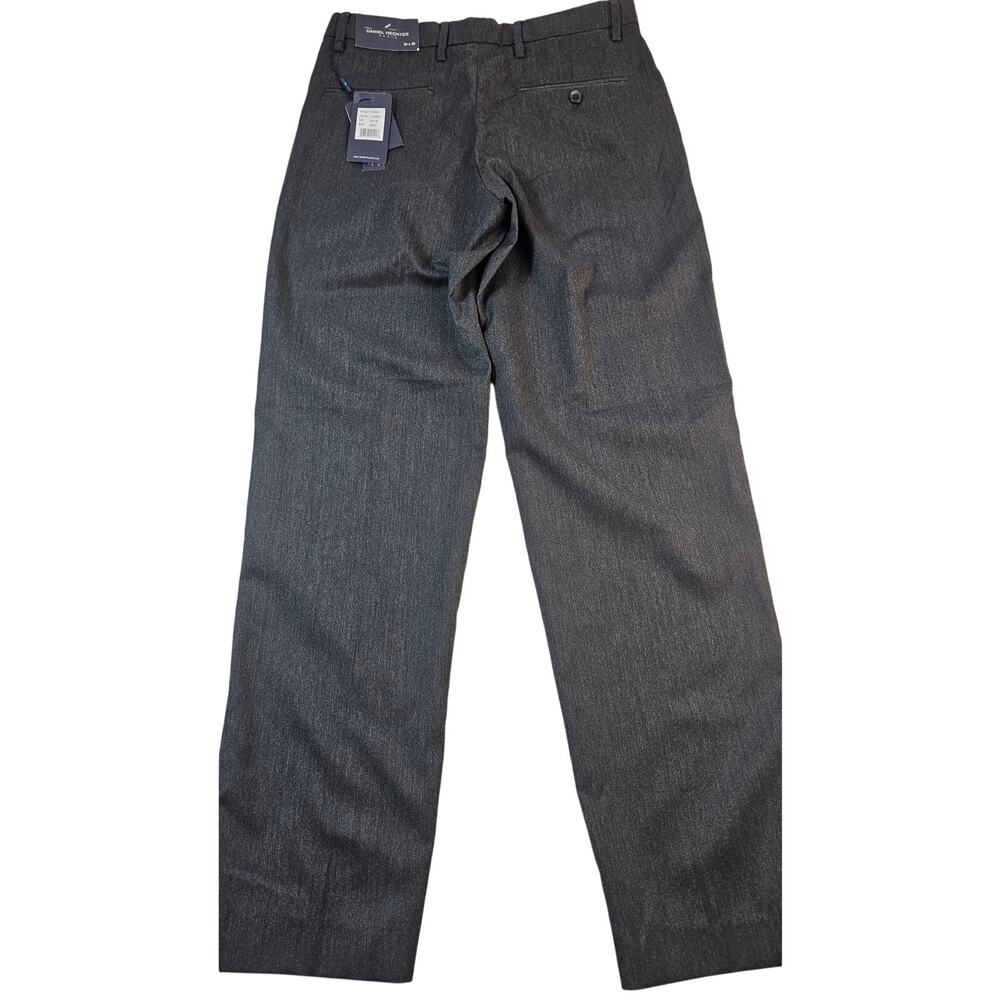 NWT daniel hechter grey flat front chino dress pants 30x30 slacks proffesional